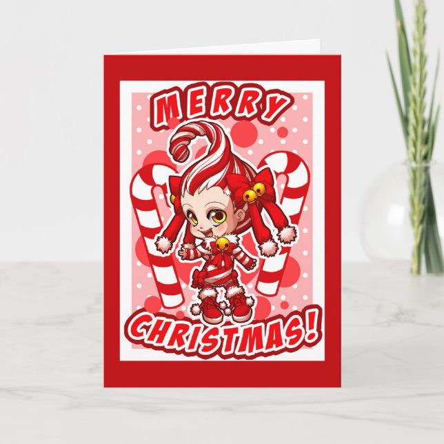 Candycane-chan Christmas Card (Front)