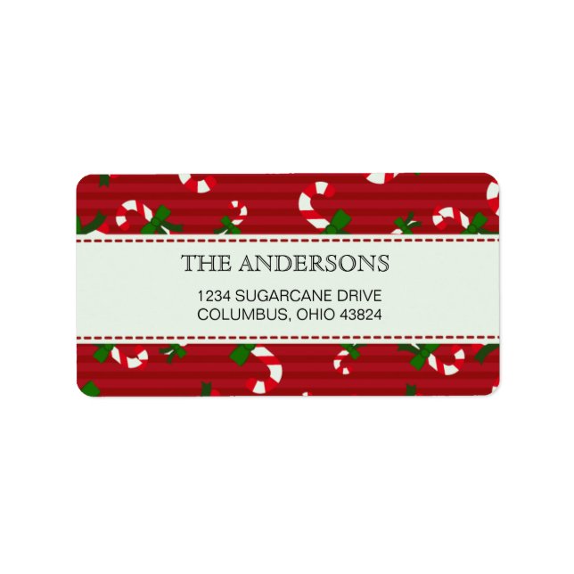 Candycane pattern return address labels (Front)