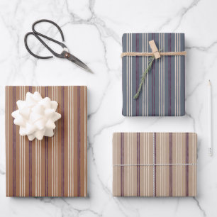 Candycane Sugar Plum Stripes Set Wrapping Paper Sheet