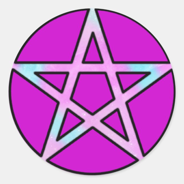 Candygram Pastel Pentagram Classic Round Sticker (Front)