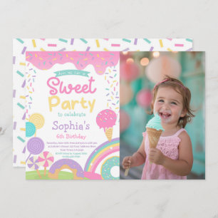 Candyland and Ice Cream Fully Customisable Invitation