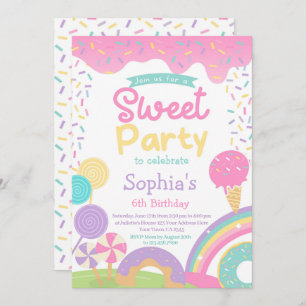 Candyland and Ice Cream Fully Customisable Invitation
