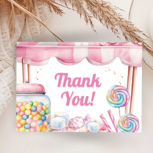 Candyland Baby Shower Flat Thank You Enclosure Card