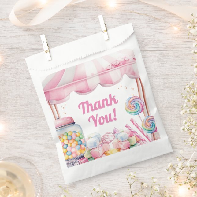 Candyland Baby Shower Girl Pink Favour Bag (Clipped)