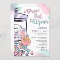 Candyland Bat Mitzvah Invitation