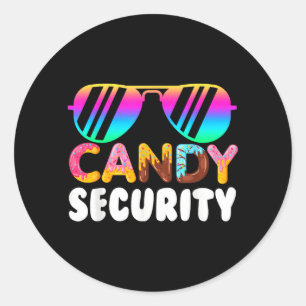Candyland Candy Security Funny Candy Halloween Classic Round Sticker
