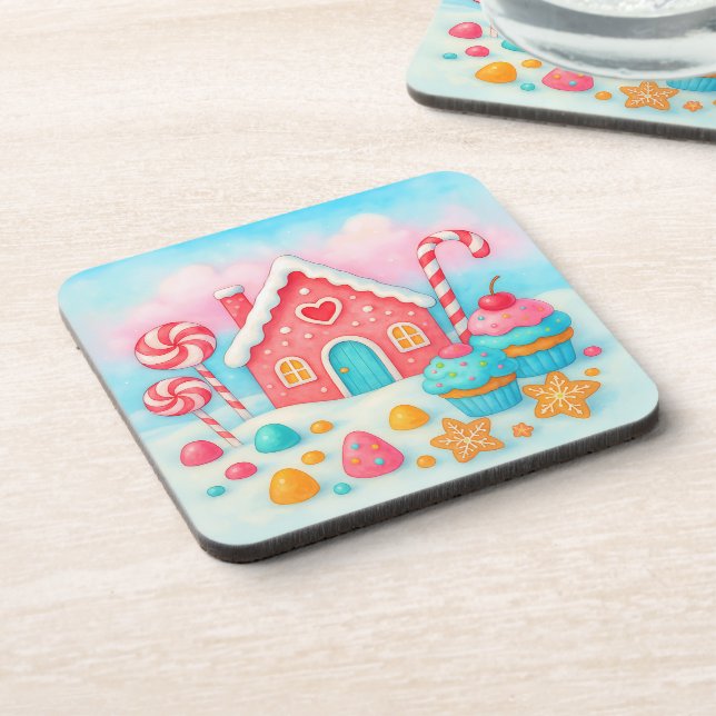 Candyland Christmas Beverage Coaster (Left Side)