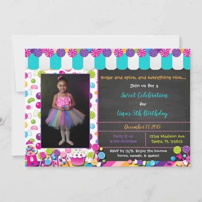 Candyland Customizeable Invitation (Front)