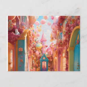 Candyland Extravaganza: Unwrap the Magic with Our  Invitation Postcard