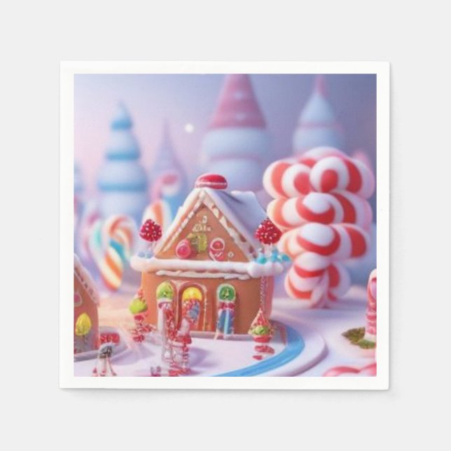 Candyland/Fantasy Town/Gingerbread/Paper Napkin (Front)