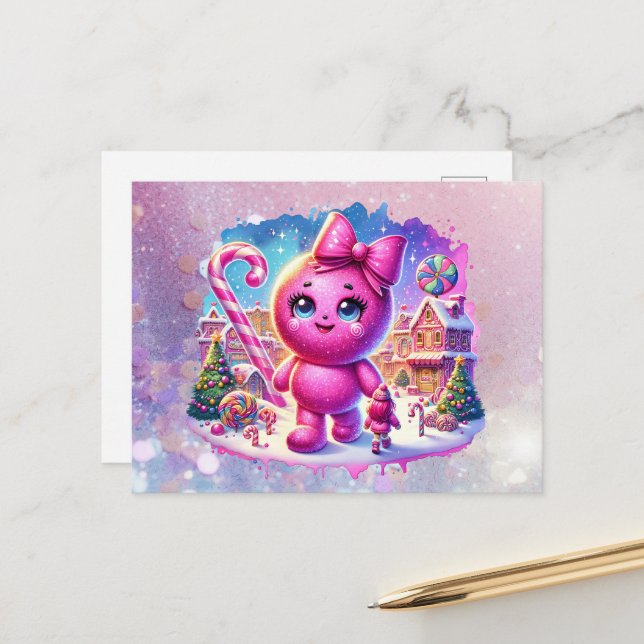 CandyLand GumDrop Holiday Postcard (Front/Back In Situ)