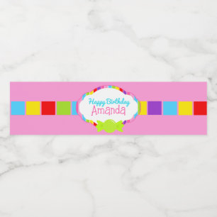 Candyland Inspired Water Bottle Wrappers Label