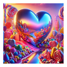 Candyland Pinball Heart Poster