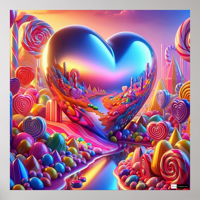 Candyland Pinball Heart Poster (Front)