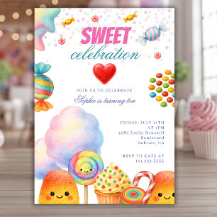 Candyland Sweet Celebration Kids Birthday Party  Invitation