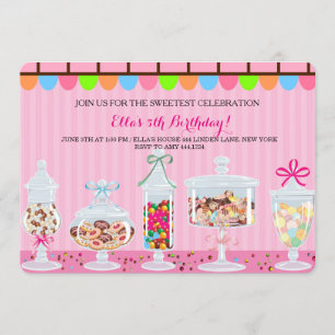 Candyland Sweet Shoppe Birthday Invitations