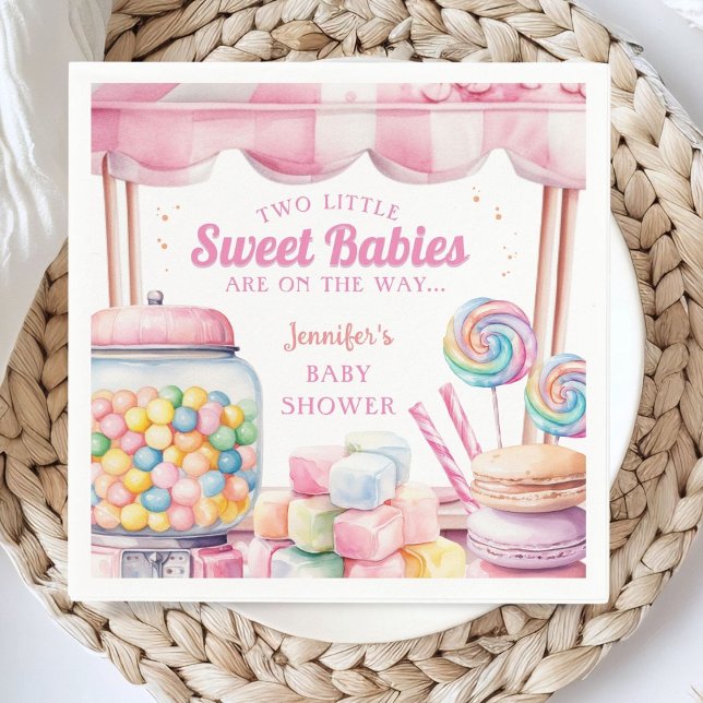 Candyland Twins Baby Shower Sweets Paper Napkin (Creator Uploaded)