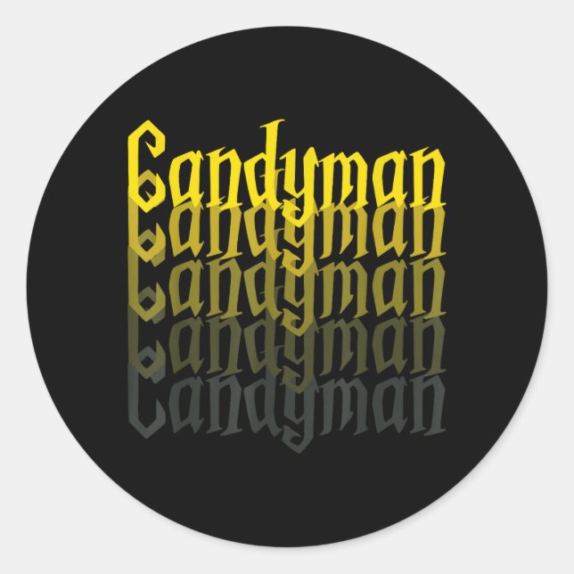 Candyman Backwards Mirror Halloween Custome Funny Classic Round Sticker (Front)