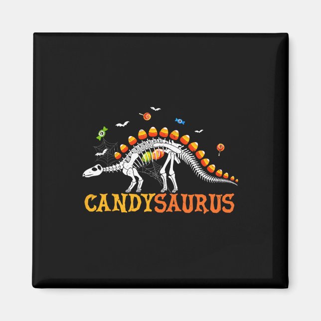 Candysaurus Candy Corn Dinosaur Skeleton Happy Hal Magnet (Front)