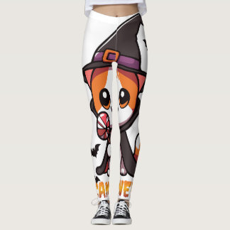 candyween - cat witch halloween leggings