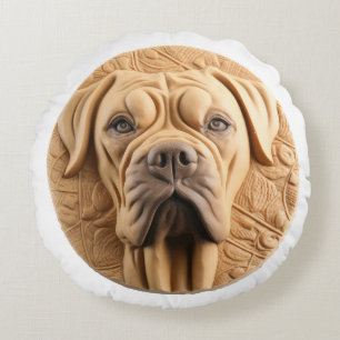 Cane Corso 3D Inspired Round Cushion