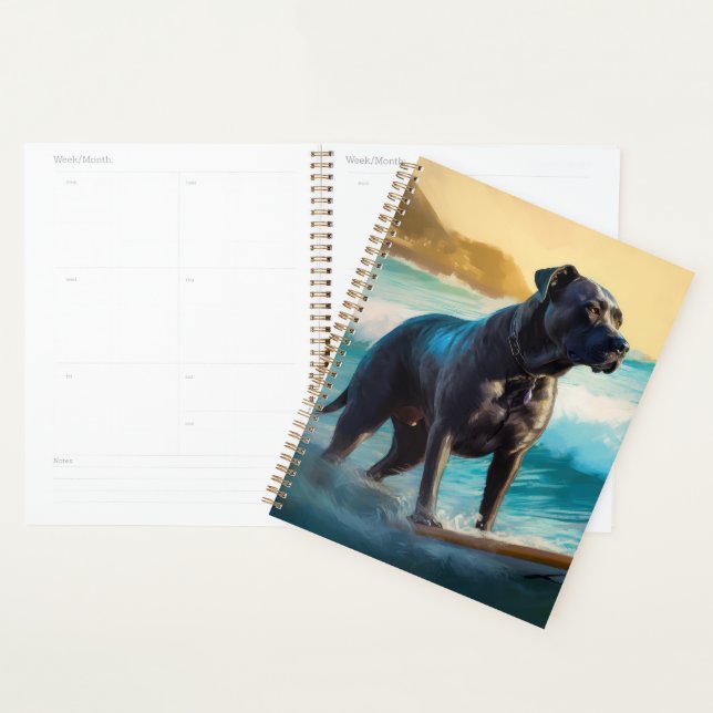 Cane Corso Beach Surfing Painting Planner (Display)