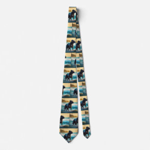 Cane Corso Beach Surfing Painting Tie
