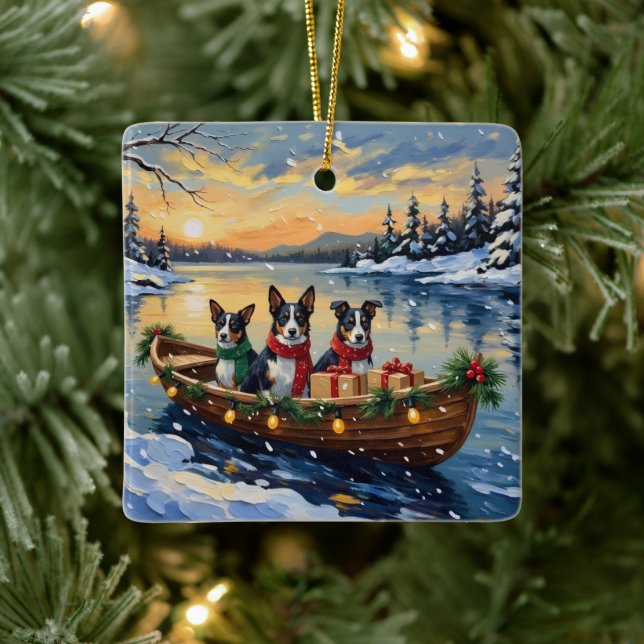 Cane Corso Christmas Boat Holiday Ceramic Ornament (Tree)