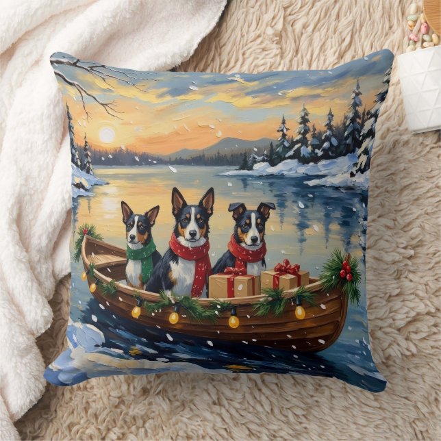 Cane Corso Christmas Boat Holiday Cushion (Blanket)