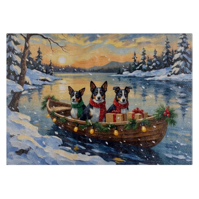 Cane Corso Christmas Boat Holiday Cutting Board (Front)