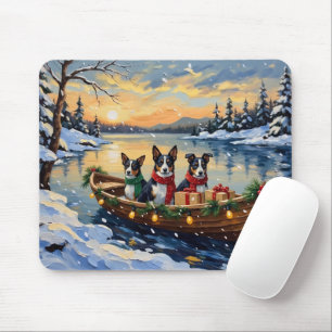 Cane Corso Christmas Boat Holiday Mouse Pad