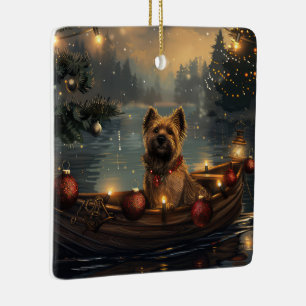 Cane Corso Christmas Festive Voyage Ceramic Ornament