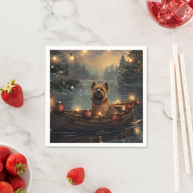 Cane Corso Christmas Festive Voyage Napkin (Insitu)