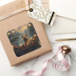 Cane Corso Christmas Festive Voyage Square Sticker