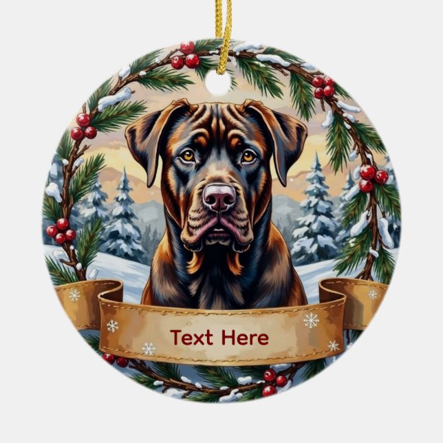 Cane Corso Christmas Ornament (Front)