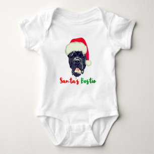 Cane Corso Christmas Santa's Bestie Family Pajama Baby Bodysuit