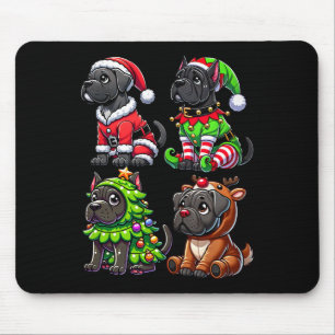 Cane Corso Christmas Tree Santa Elf Costume Dog Mouse Pad