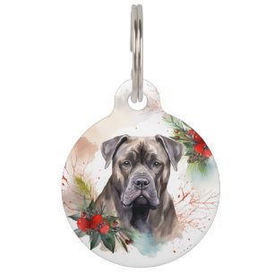 Cane Corso Christmas Wreath Festive Pup Pet Tag