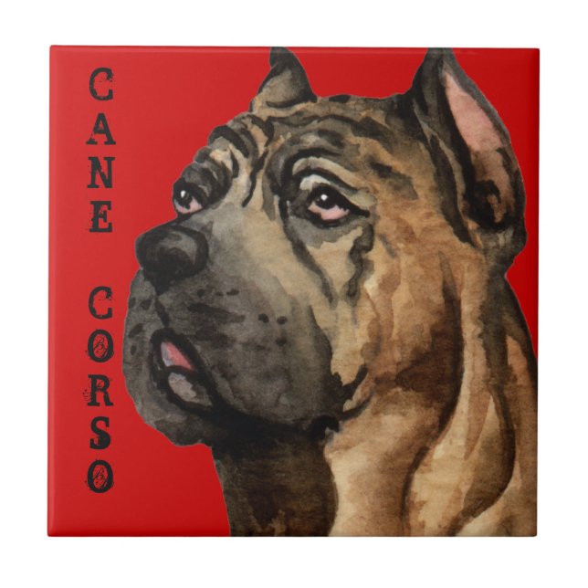 Cane Corso Colour Block Ceramic Tile (Front)