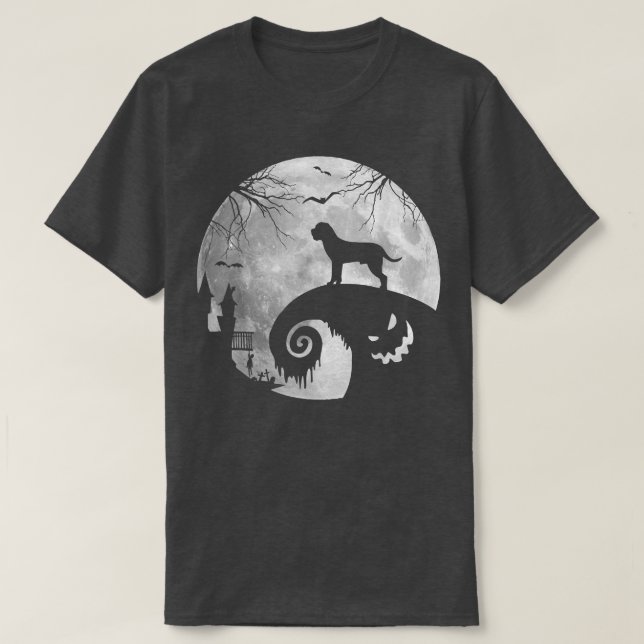 Cane Corso Dog And Moon Halloween Costume Dog Love T-Shirt (Design Front)