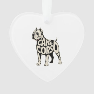 Cane Corso Dog Bold Typography Art Ornament
