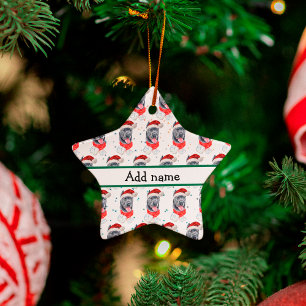 Cane Corso Dog Breed Christmas Stars Ceramic Ornament