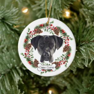 cane corso dog ceramic ornament