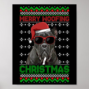 Cane Corso Dog Funny Merry Woofing Christmas Poster