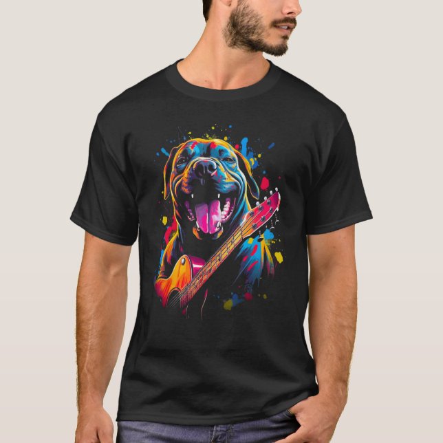 Cane Corso Dog Guitar T-Shirt (Front)
