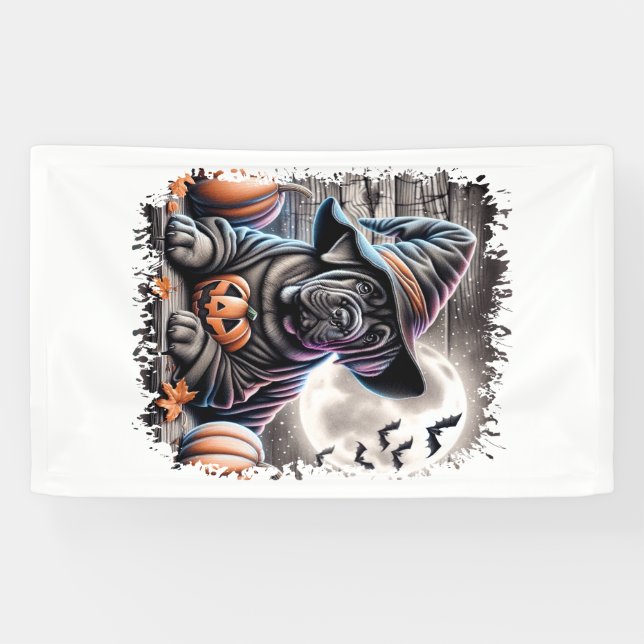 Cane Corso Dog Halloween Banner (Horizontal)