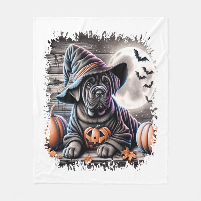 Cane Corso Dog Halloween Fleece Blanket (Front)