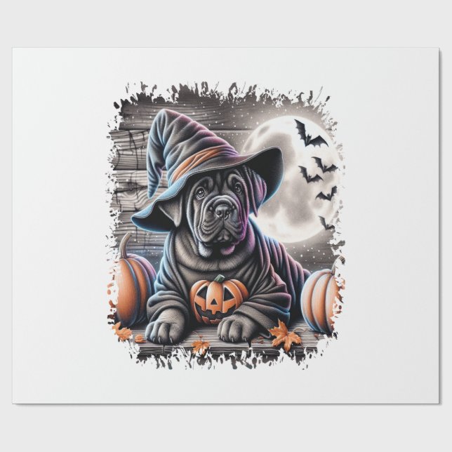 Cane Corso Dog Halloween Wrapping Paper (Flat)