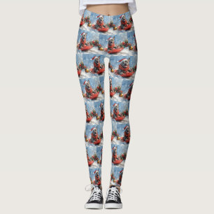 Cane Corso Dog in Sledge Let it Snow Christmas Leggings