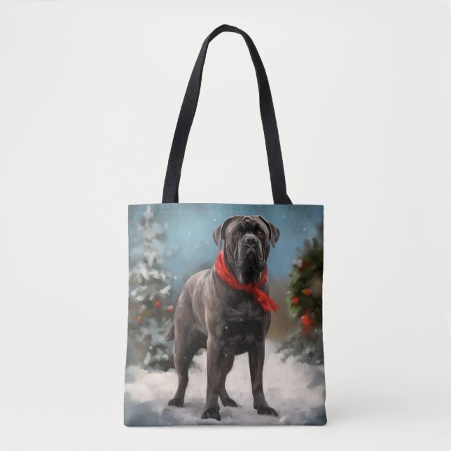 Cane Corso Dog in Snow Christmas  Tote Bag (Front)